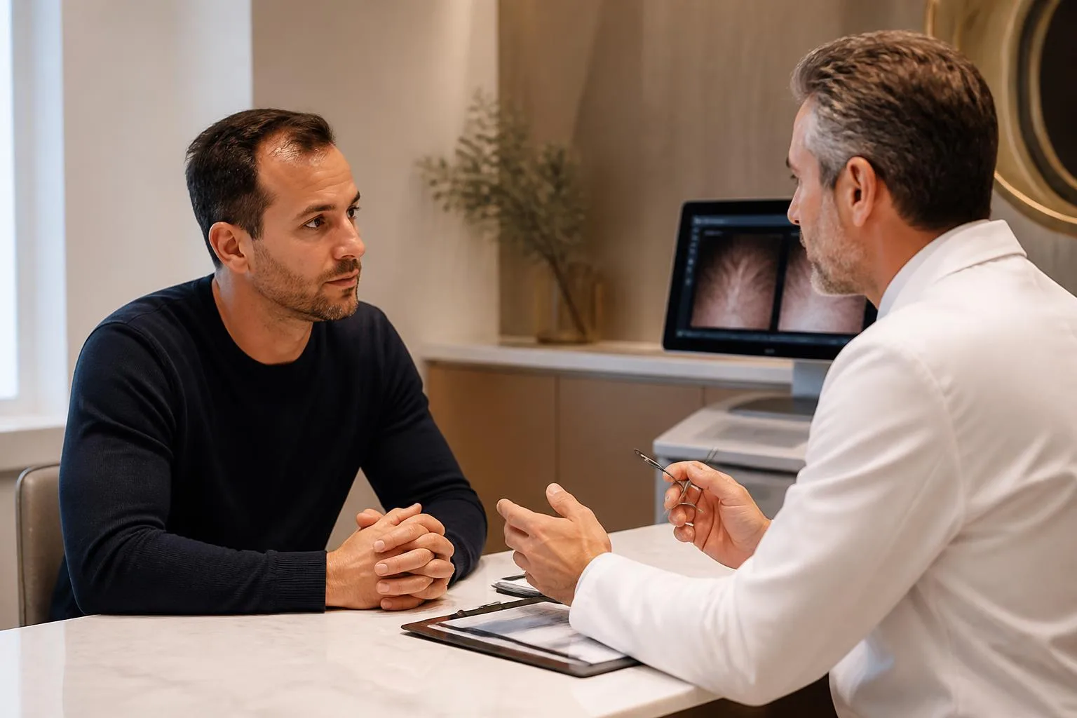 Hair restoration consultation